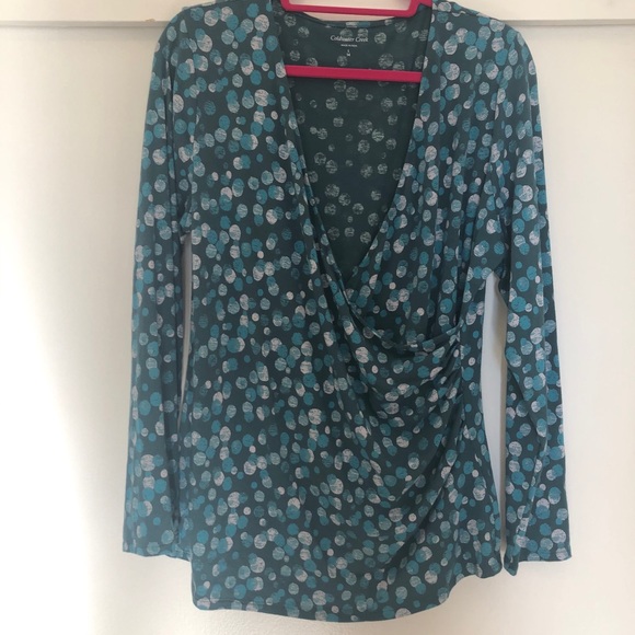 Long sleeve soft wrap top - Picture 3 of 6